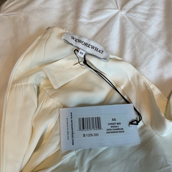 We Wore What - Corset Satin Charmeuse Midi Dress - Size XS - Picture 4 of 6